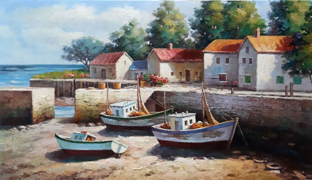 2154-T3 | 90cm x 60cm | bateaux à quai 